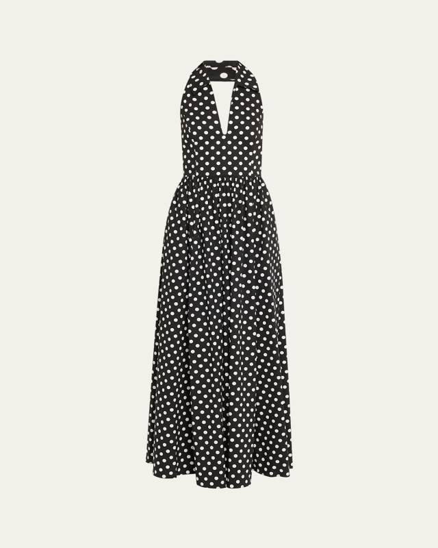 Aya Open-Back Collared Gown